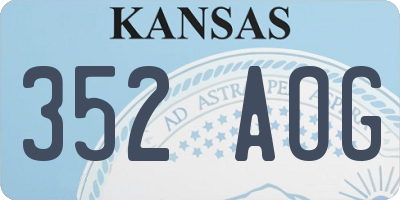 KS license plate 352AOG