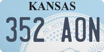 KS license plate 352AON