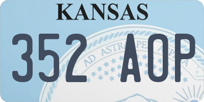 KS license plate 352AOP