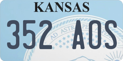 KS license plate 352AOS