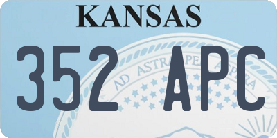 KS license plate 352APC