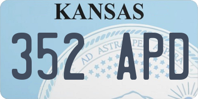 KS license plate 352APD