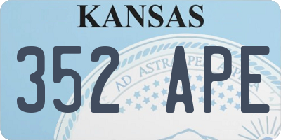 KS license plate 352APE