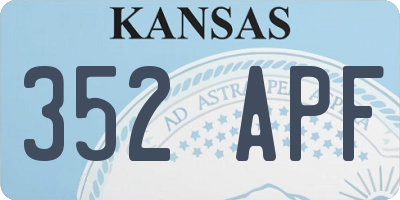 KS license plate 352APF