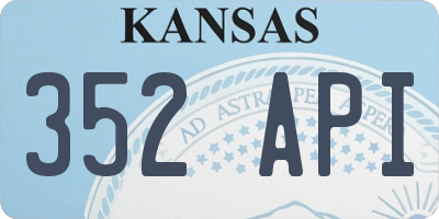 KS license plate 352API