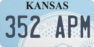 KS license plate 352APM