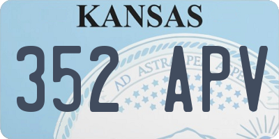 KS license plate 352APV