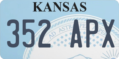 KS license plate 352APX