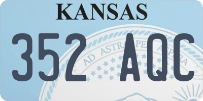 KS license plate 352AQC