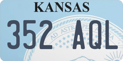 KS license plate 352AQL