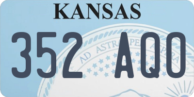 KS license plate 352AQO