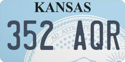 KS license plate 352AQR