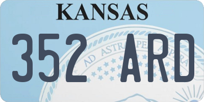 KS license plate 352ARD