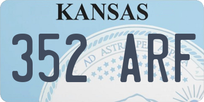 KS license plate 352ARF