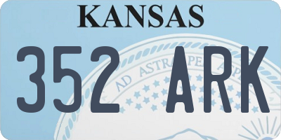 KS license plate 352ARK