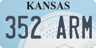 KS license plate 352ARM