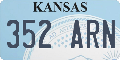 KS license plate 352ARN