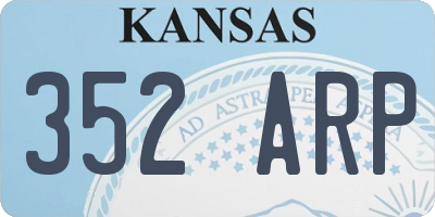 KS license plate 352ARP