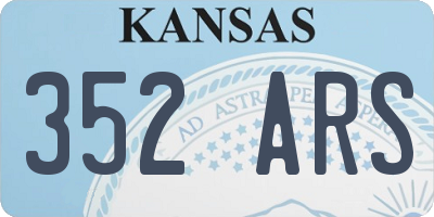 KS license plate 352ARS