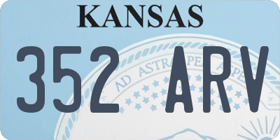 KS license plate 352ARV