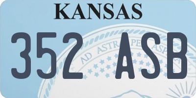 KS license plate 352ASB