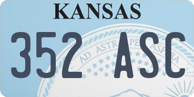 KS license plate 352ASC