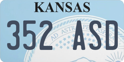 KS license plate 352ASD