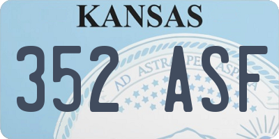 KS license plate 352ASF