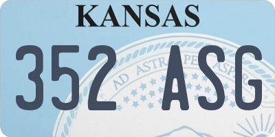 KS license plate 352ASG