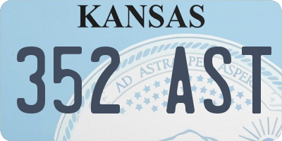 KS license plate 352AST