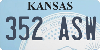 KS license plate 352ASW