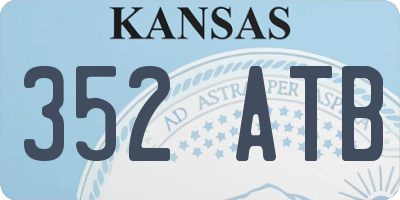 KS license plate 352ATB