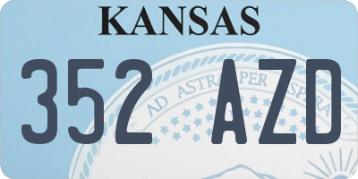 KS license plate 352AZD