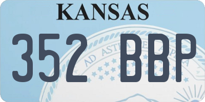 KS license plate 352BBP