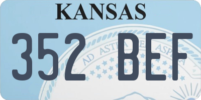 KS license plate 352BEF