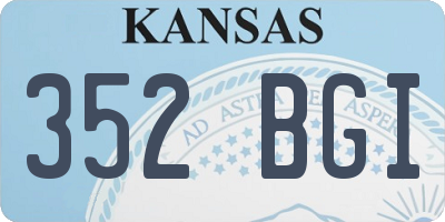 KS license plate 352BGI