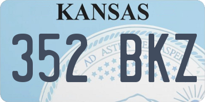 KS license plate 352BKZ