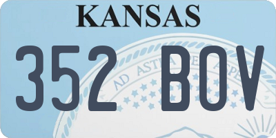 KS license plate 352BOV