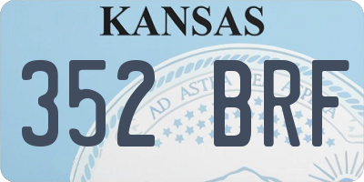 KS license plate 352BRF