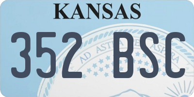 KS license plate 352BSC
