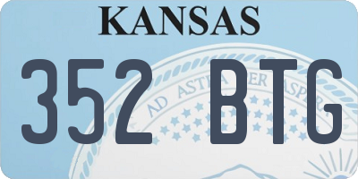 KS license plate 352BTG