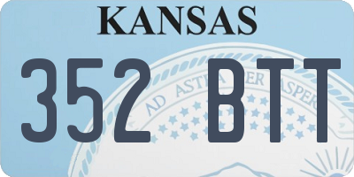 KS license plate 352BTT