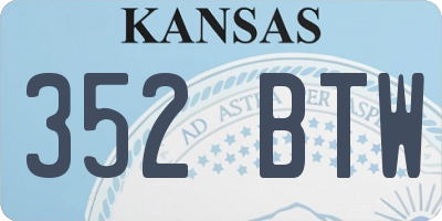 KS license plate 352BTW
