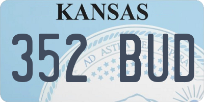 KS license plate 352BUD