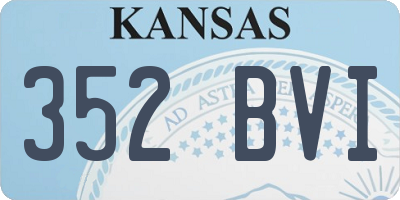 KS license plate 352BVI