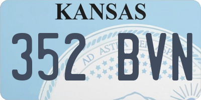 KS license plate 352BVN