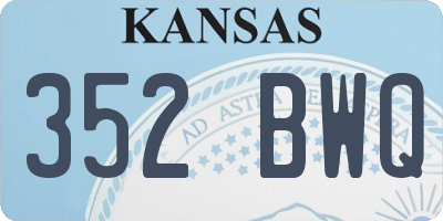 KS license plate 352BWQ