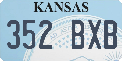 KS license plate 352BXB