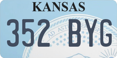 KS license plate 352BYG