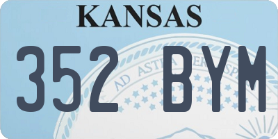KS license plate 352BYM